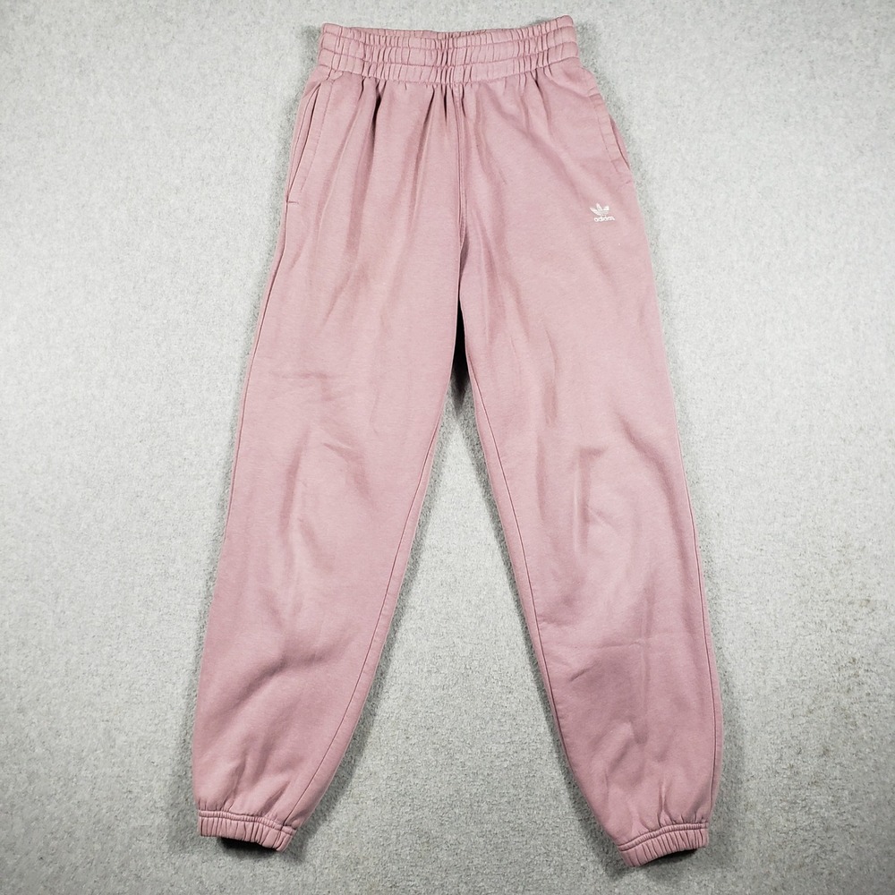 Adidas Womens Joggers Sweatpants XS Pink Trefoil Logo HF7515 Athleisure